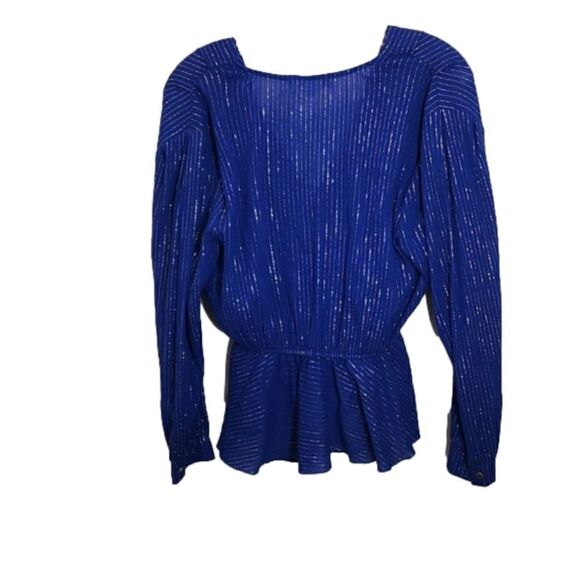 Corey Lynn Calter Amari Top Size Small Royal Blue With Gold Accent High Low - Picture 6 of 14